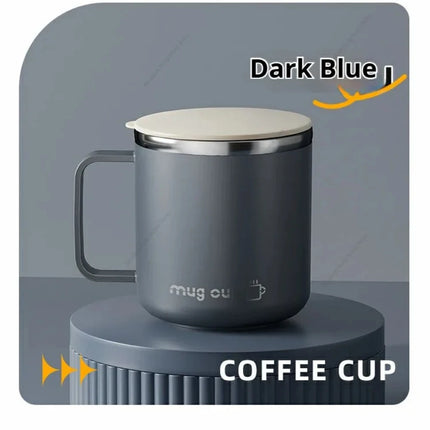 1pc 400Ml/13.5Oz Milk Coffee Cup Stainless Steel Double Wall Thermal Insulated Water Cups And Mugs Metal Coffee Cup Mug
