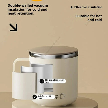 1pc 400Ml/13.5Oz Milk Coffee Cup Stainless Steel Double Wall Thermal Insulated Water Cups And Mugs Metal Coffee Cup Mug