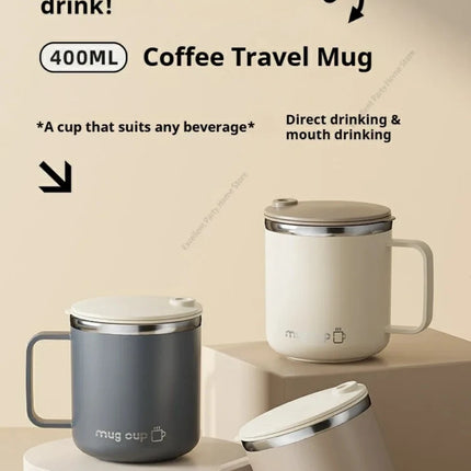1pc 400Ml/13.5Oz Milk Coffee Cup Stainless Steel Double Wall Thermal Insulated Water Cups And Mugs Metal Coffee Cup Mug