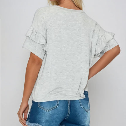 Effortless Charm Ruffle Sleeve Tee