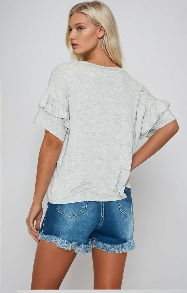 Effortless Charm Ruffle Sleeve Tee