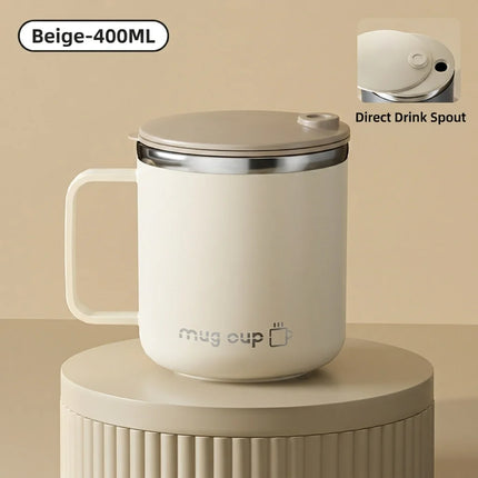1pc 400Ml/13.5Oz Milk Coffee Cup Stainless Steel Double Wall Thermal Insulated Water Cups And Mugs Metal Coffee Cup Mug