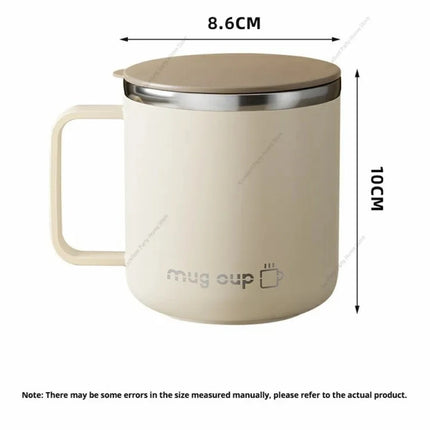 1pc 400Ml/13.5Oz Milk Coffee Cup Stainless Steel Double Wall Thermal Insulated Water Cups And Mugs Metal Coffee Cup Mug