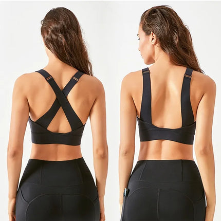 Front Zipper High Impact Athletic Bra
