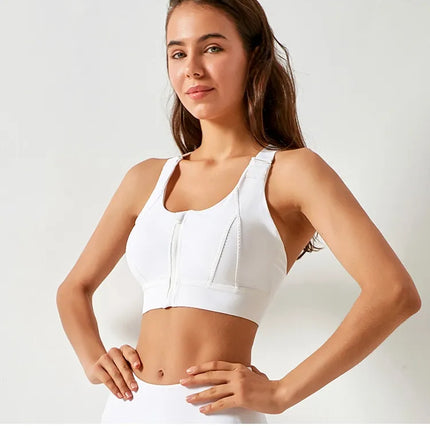 Front Zipper High Impact Athletic Bra
