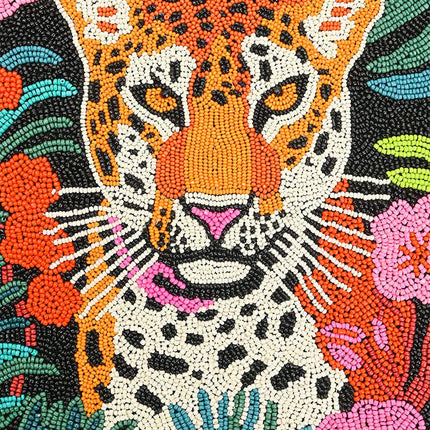 Tropical Leopard Embellished Tote