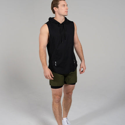 DETERMINED Hooded Sleeveless – Man's Hooded Athletic Tank Top