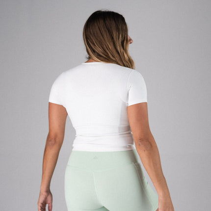 DYNAMIC Devoted Tee – Women's Long Crop Athletic Top