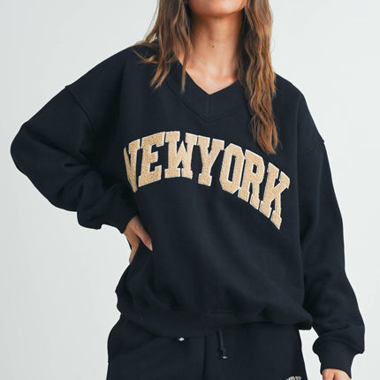New York V-Neck Sweatshirt