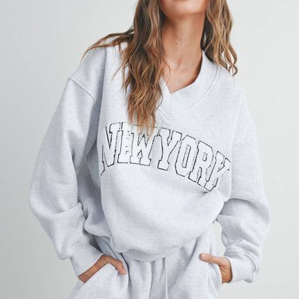 New York V-Neck Sweatshirt
