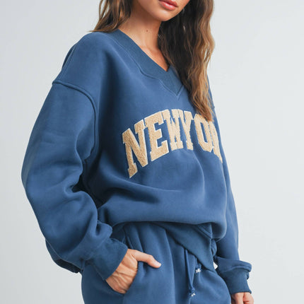 New York V-Neck Sweatshirt