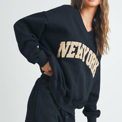 New York V-Neck Sweatshirt