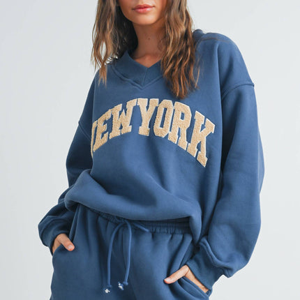 New York V-Neck Sweatshirt