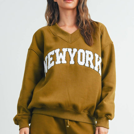 New York V-Neck Sweatshirt
