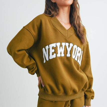 New York V-Neck Sweatshirt