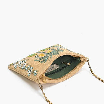 Desert Oasis Embellished Clutch – Luxe Handwoven Jacquard