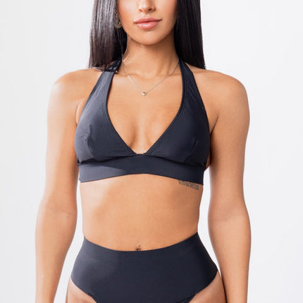 Hanalei Neoprene Halter Bikini Top