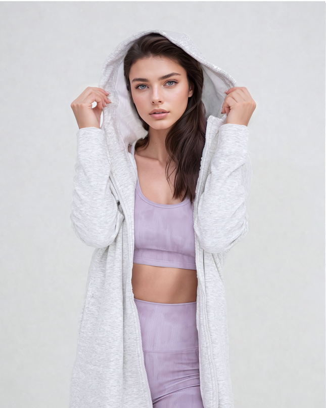 Cozy Comfort Zip Up Hoodie Jacket Gray