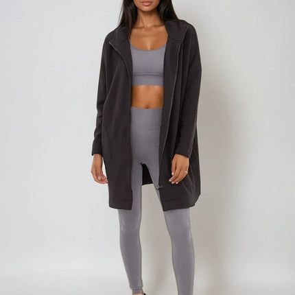 Cozy Comfort Zip Up Hoodie Jacket Black