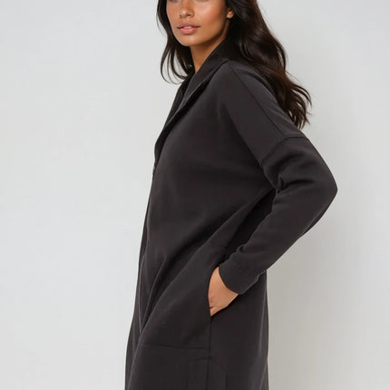 Cozy Comfort Zip Up Hoodie Jacket Black
